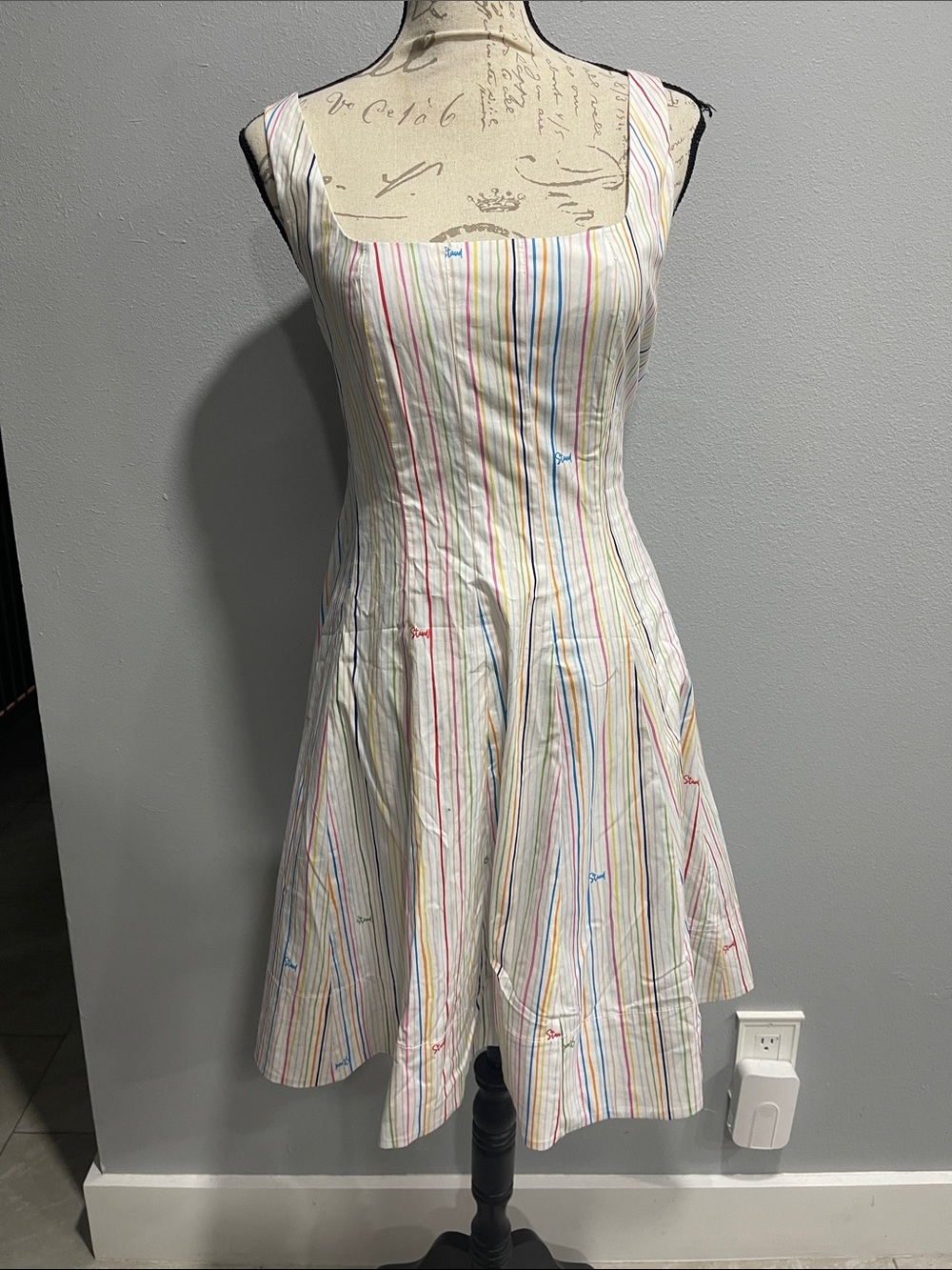 STAUD Striped A-Line Sundress in Multicolor